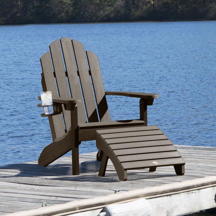 Highwood USA Classic Westport Adirondack Chair With Cup Holder & Folding Adirondack Ottoman