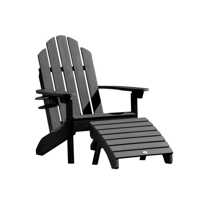 Highwood USA Classic Westport Adirondack Chair With Cup Holder & Folding Adirondack Ottoman