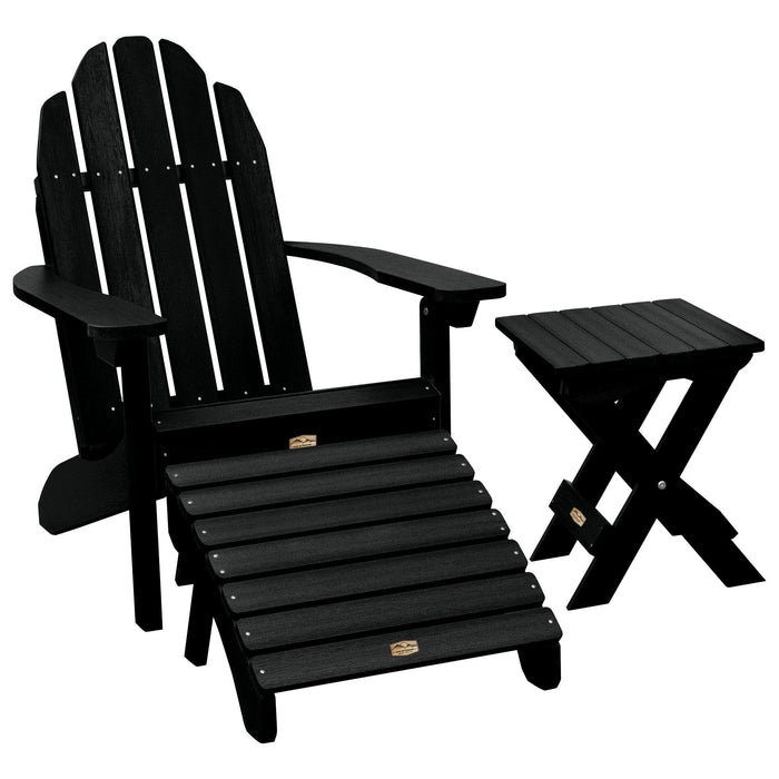 Highwood USA Essential Adirondack Chair with Ottoman & Folding Side Table