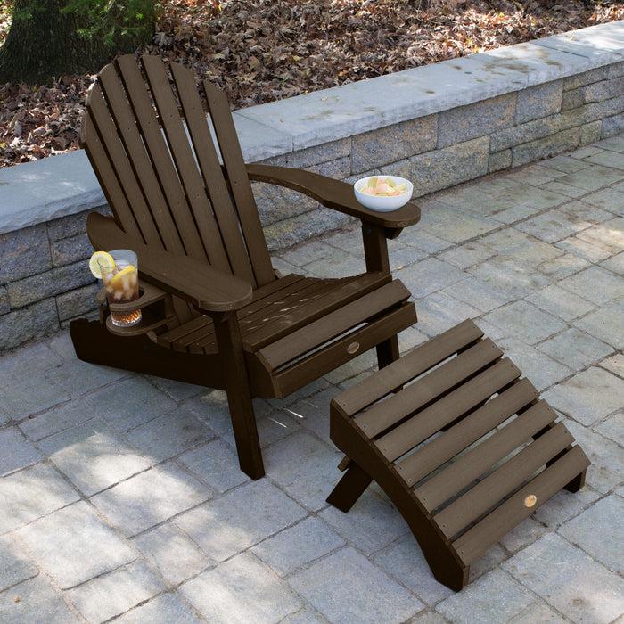 Highwood USA Hamilton Adirondack Chair With Ottoman & Cup Holder