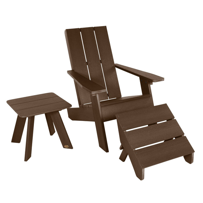 Highwood USA Italica Modern Adirondack Chair Ottoman and Side Table