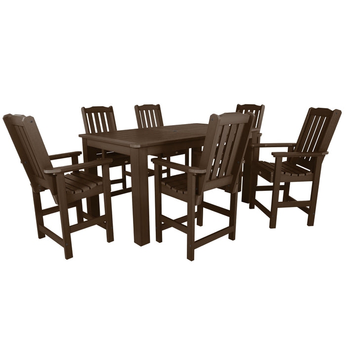 Highwood USA Lehigh 7pc Rectangular Outdoor Dining Set 42in x 72in - Counter Height
