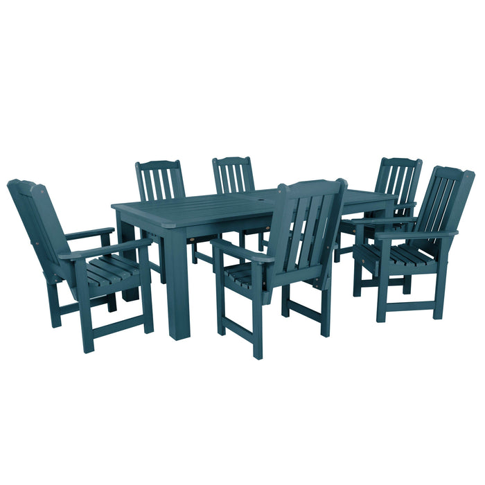 Highwood USA Lehigh 7pc Rectangular Outdoor Dining Set 42in X 84in - Dining Height