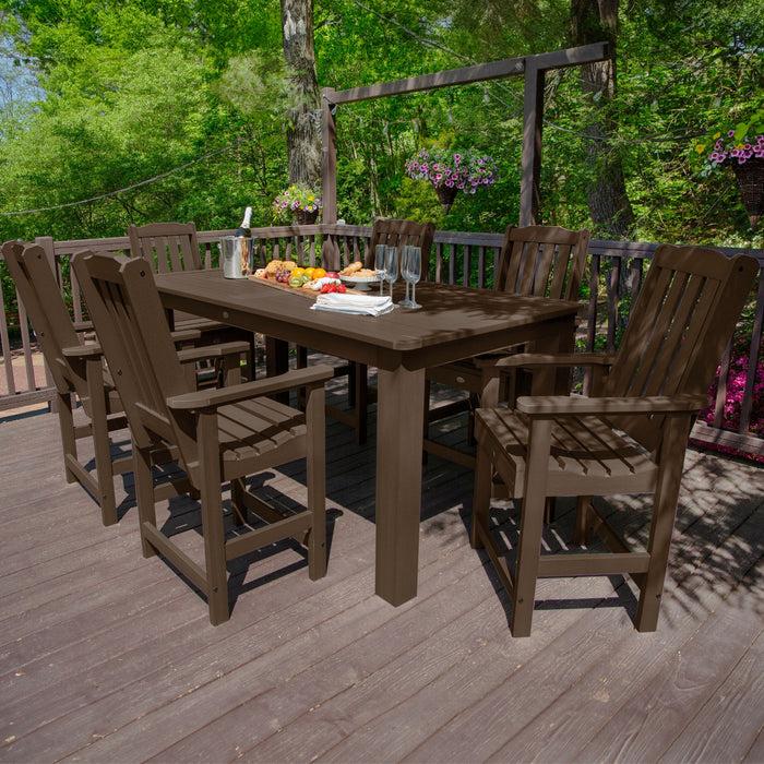 Highwood USA Lehigh 7pc Rectangular Outdoor Dining Set 42in X 84in - Counter Height