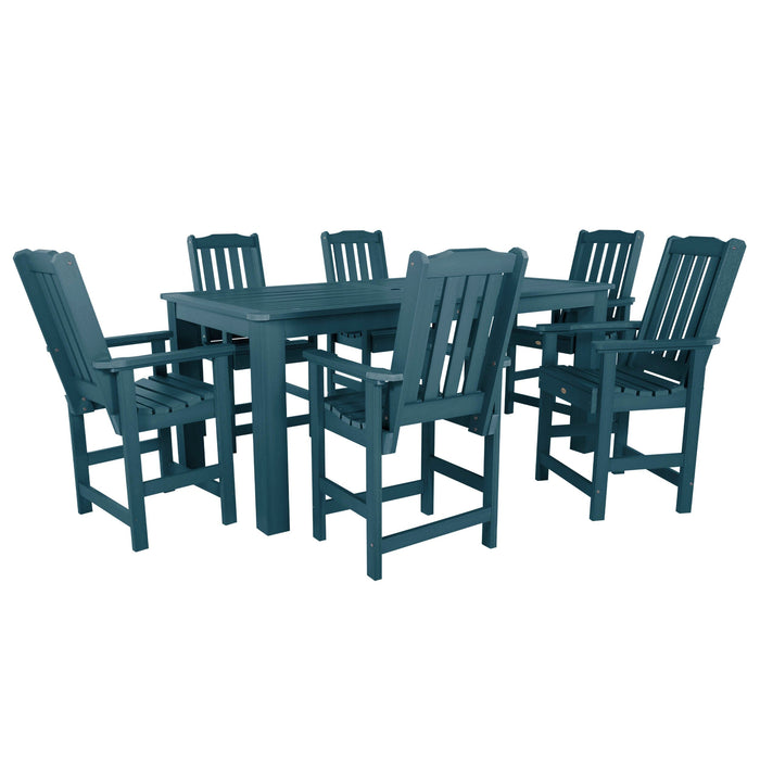 Highwood USA Lehigh 7pc Rectangular Outdoor Dining Set 42in X 84in - Counter Height