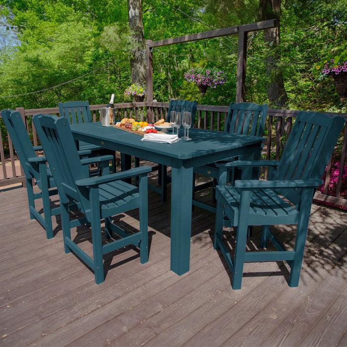 Highwood USA Lehigh 7pc Rectangular Outdoor Dining Set 42in X 84in - Counter Height