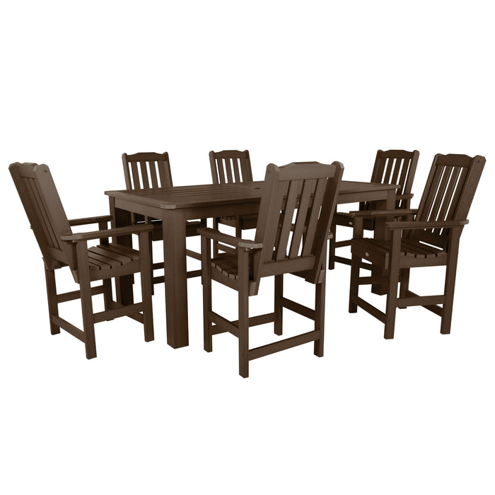 Highwood USA Lehigh 7pc Rectangular Outdoor Dining Set 42in x 84in - Counter Height