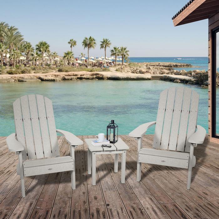 Highwood USA Two Cape Classic Adirondack Chairs And Side Table Set