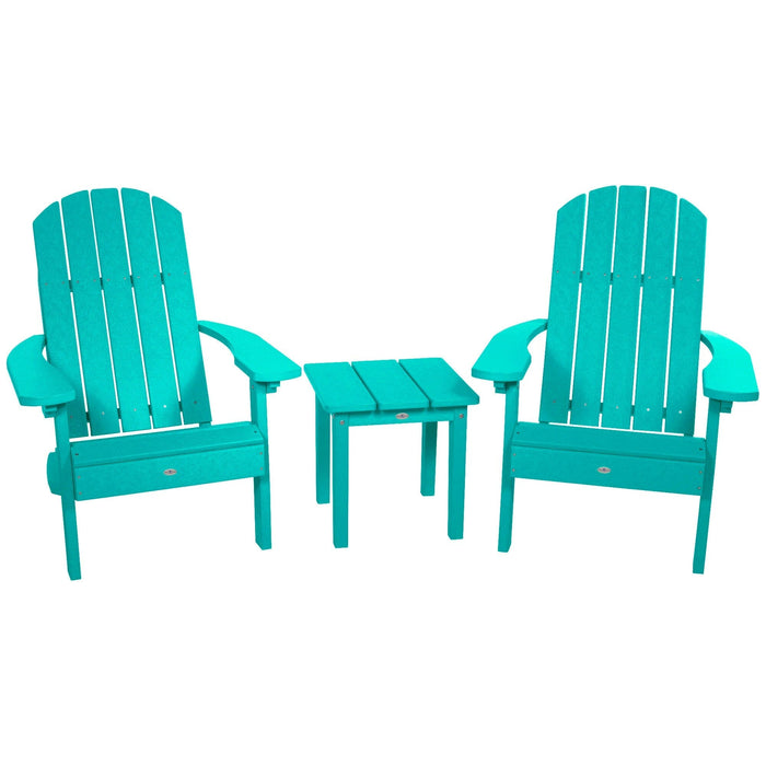 Highwood USA Two Cape Classic Adirondack Chairs And Side Table Set