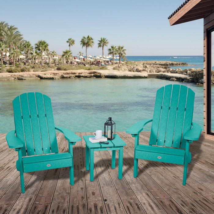 Highwood USA Two Cape Classic Adirondack Chairs And Side Table Set
