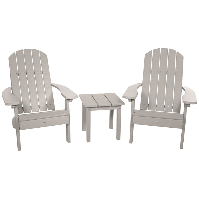 Highwood USA Two Cape Classic Adirondack Chairs and Side Table Set