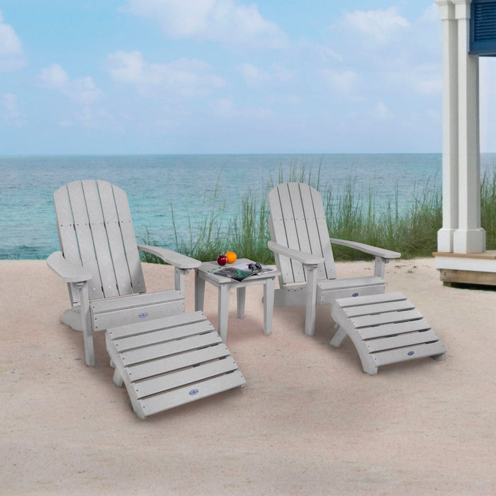 Highwood USA Two Cape Classic Adirondack Chairs Side Table And Ottoman 5 Pc Set