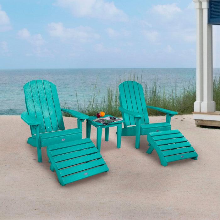 Highwood USA Two Cape Classic Adirondack Chairs Side Table And Ottoman 5 Pc Set