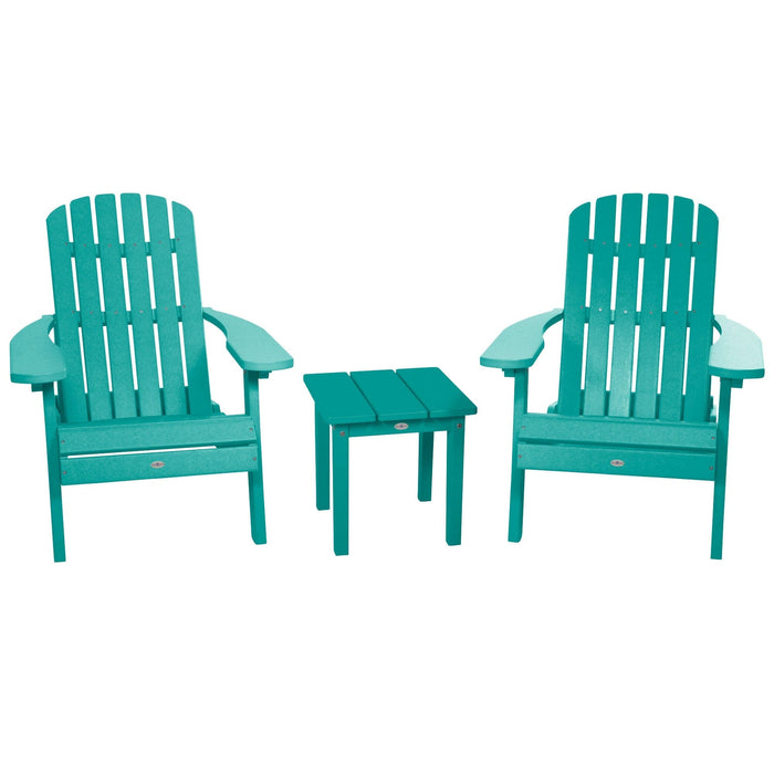 Highwood USA Two Cape Folding Adirondack Chairs And Side Table Set