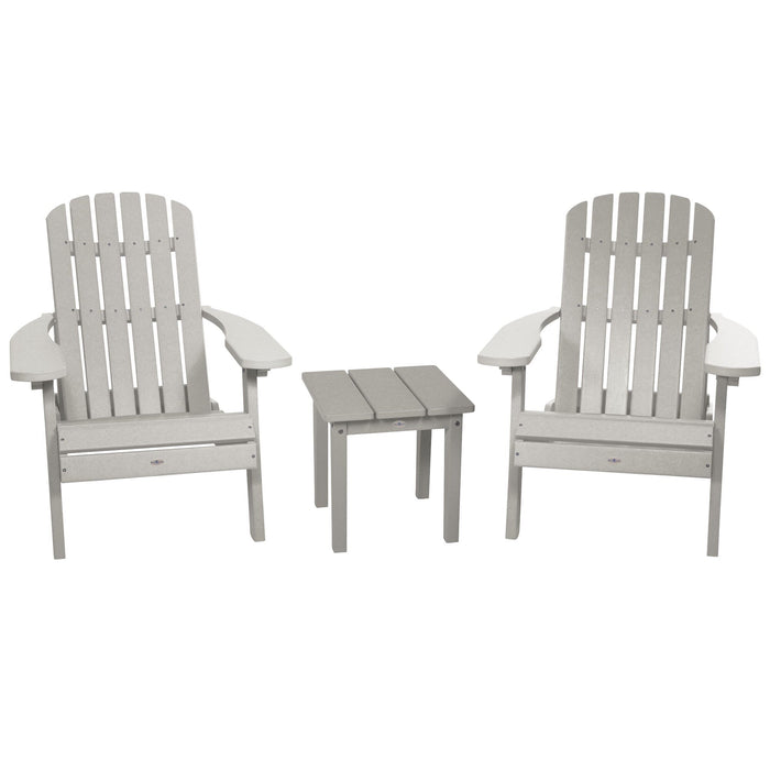 Highwood USA Two Cape Folding Adirondack Chairs and Side Table Set