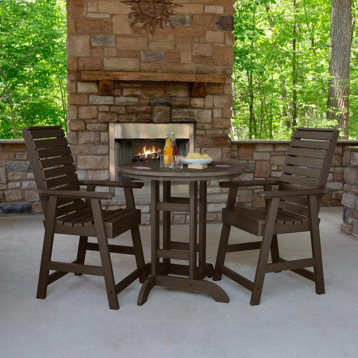 Highwood USA Weatherly 3pc 36in Round Dining Set - Counter Height