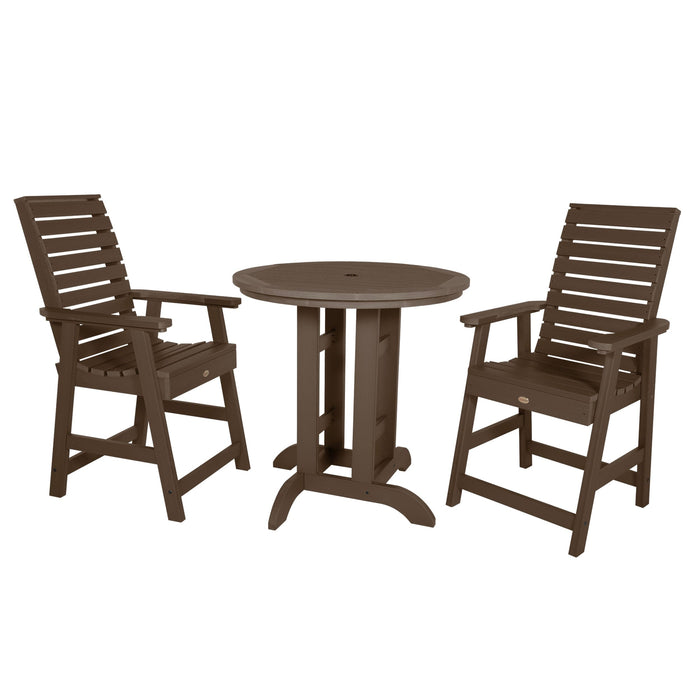 Highwood USA Weatherly 3pc 36in Round Dining Set - Counter Height Highwood USA Weatherly 3pc 36in Round Dining Set - Counter Height