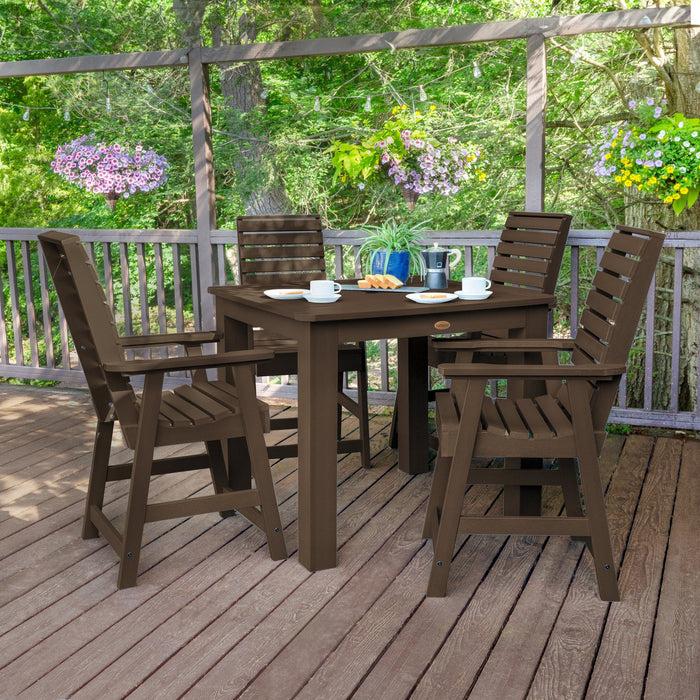 Highwood USA Weatherly 5pc Square Dining Set 42in X 42in- Counter Height