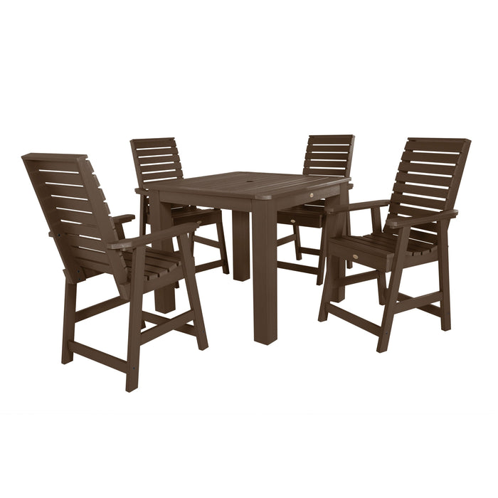 Highwood USA Weatherly 5pc Square Dining Set 42in x 42in- Counter Height