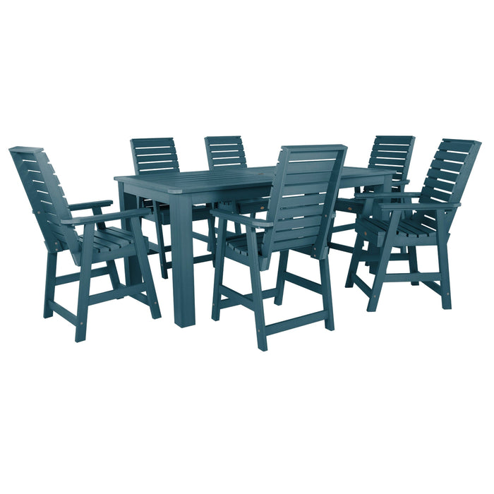 Highwood USA Weatherly 7pc Counter Height Dining Set (42” X 84”)