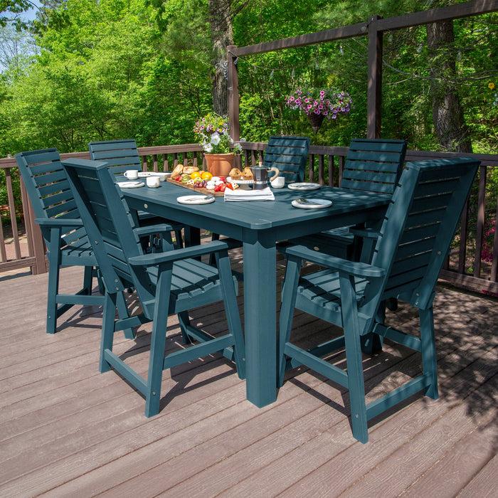 Highwood USA Weatherly 7pc Counter Height Dining Set (42” X 84”)