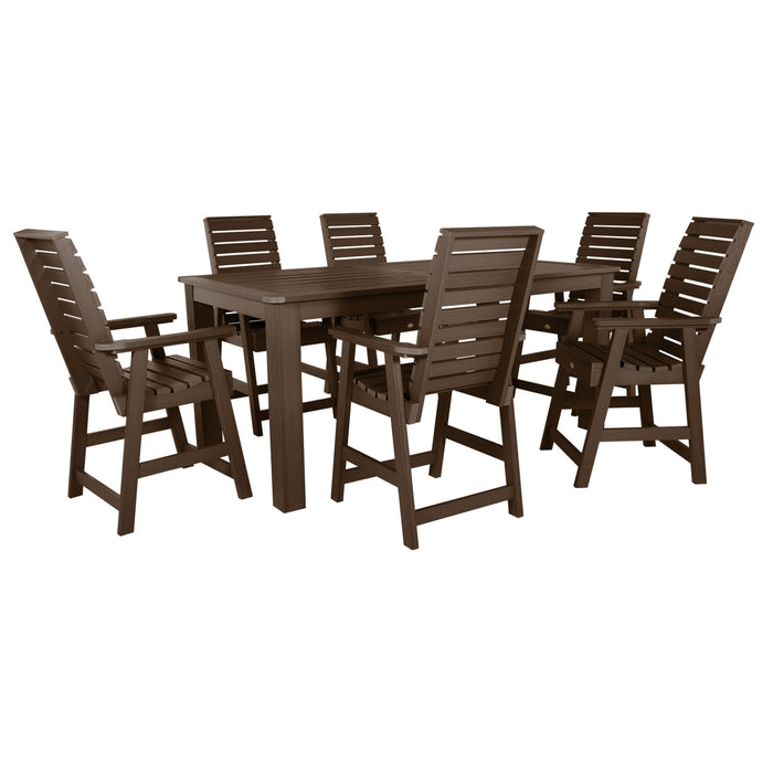 Highwood USA Weatherly 7pc Counter height Dining Set (42” x 84”)