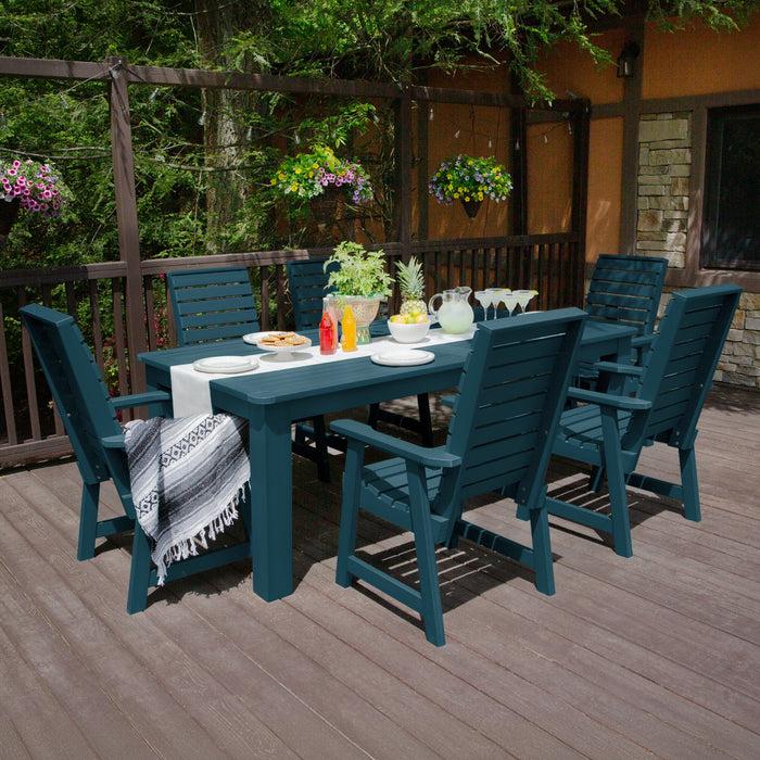 Highwood USA Weatherly 7pc Outdoor Dining Set 42” X 84” - Dining Height