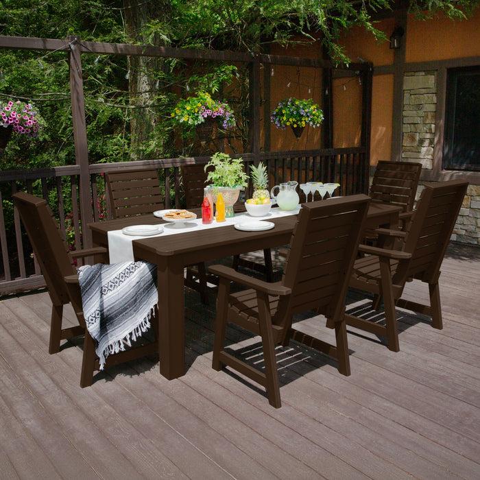 Highwood USA Weatherly 7pc Outdoor Dining Set 42” X 84” - Dining Height