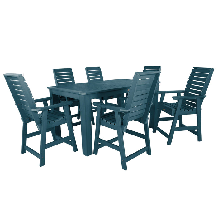 Highwood USA Weatherly 7pc Rectangular Dining Set 42in X 72in - Counter Height