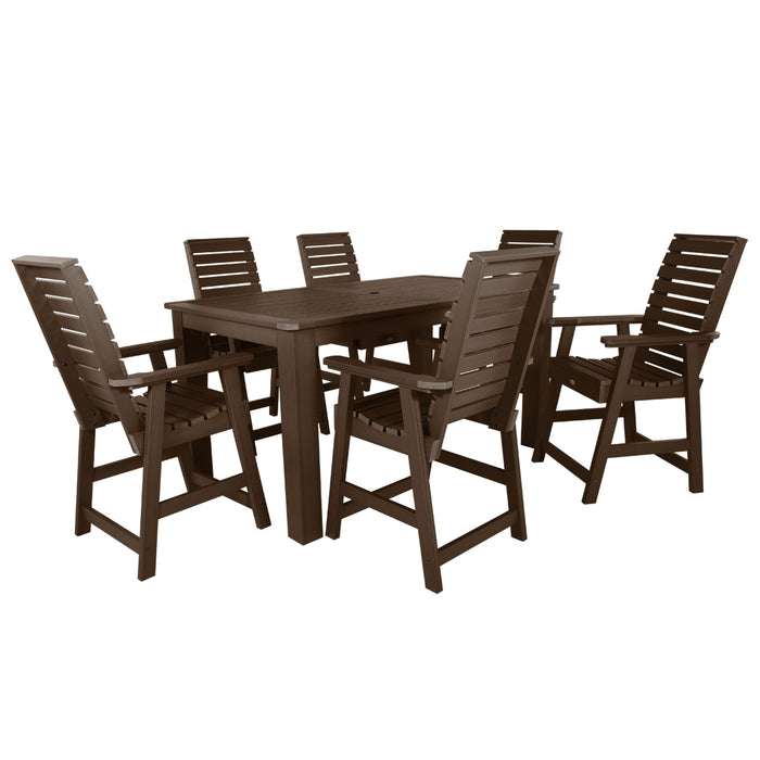 Highwood USA Weatherly 7pc Rectangular Dining Set 42in x 72in - Counter Height