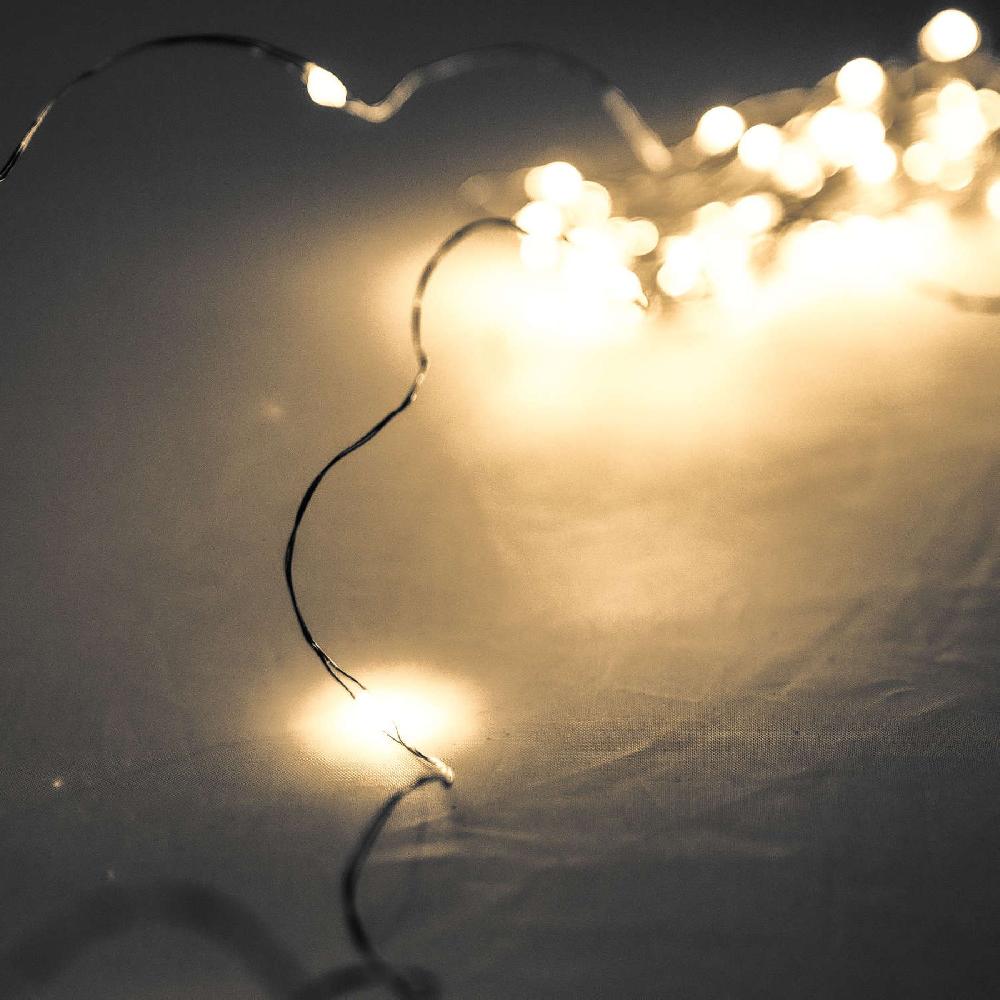 hill interiors 100 LED Battery Micro Lights Silver Wire 10m