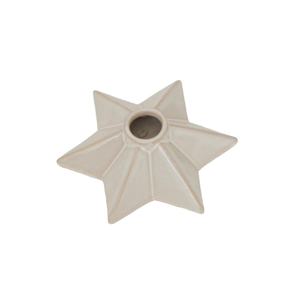 Hill Interiors Alora Ceramic Angled Star Candle Holder