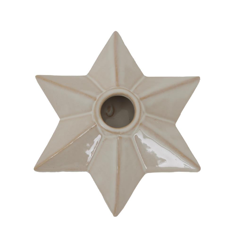 hill interiors Alora Ceramic Angled Star Candle Holder