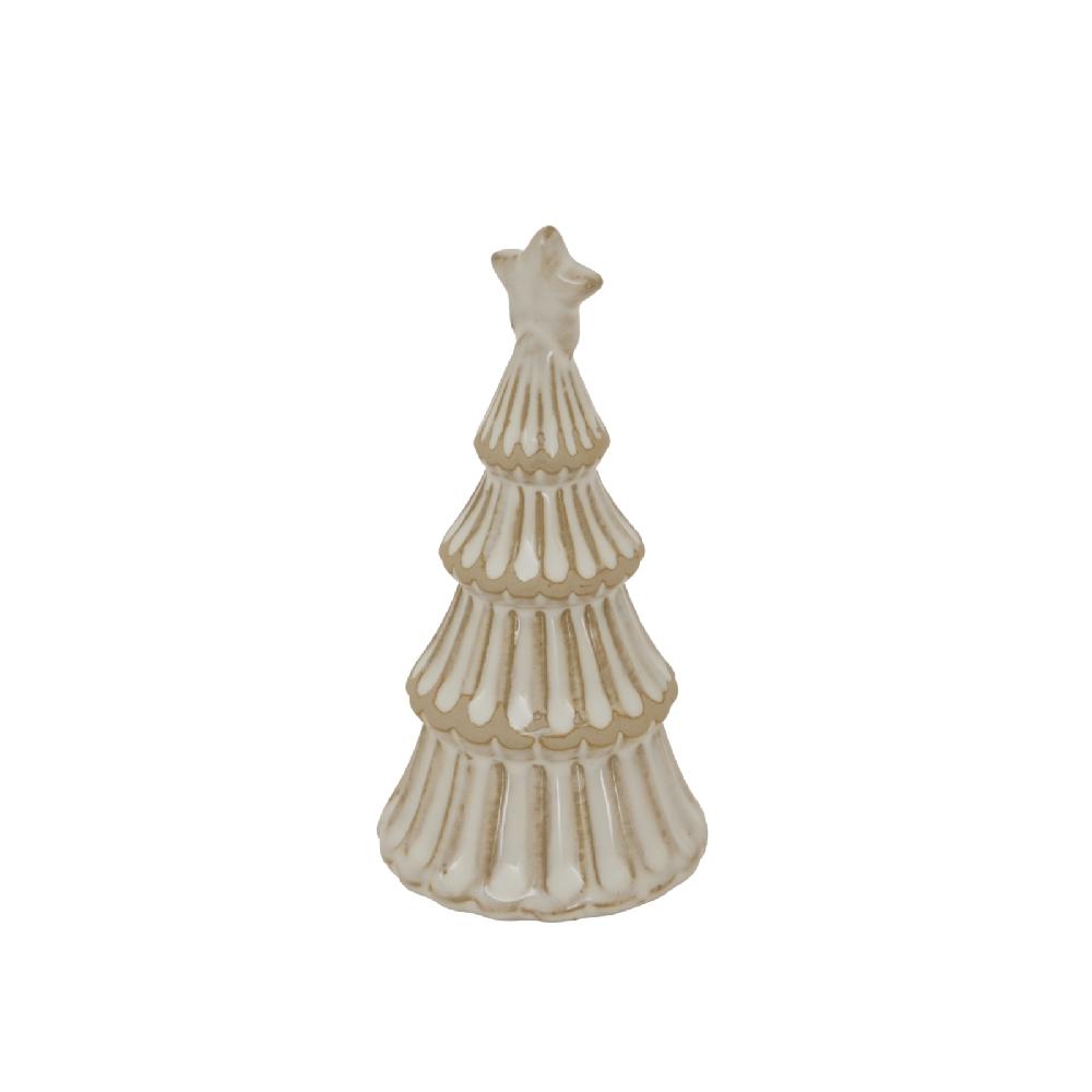 hill interiors Alora Ceramic Snowy Layered Tree With Star