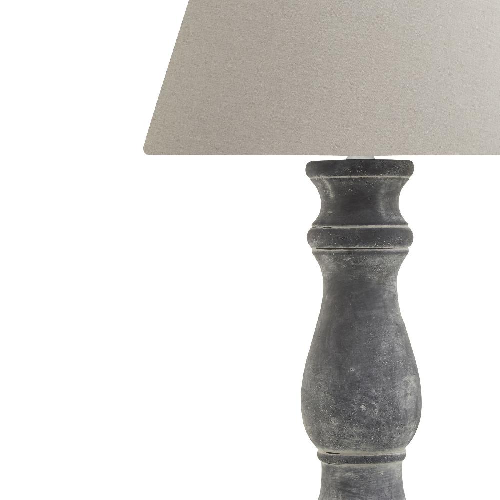 hill interiors Amalfi Grey Candlestick Table Lamp With Linen Shade
