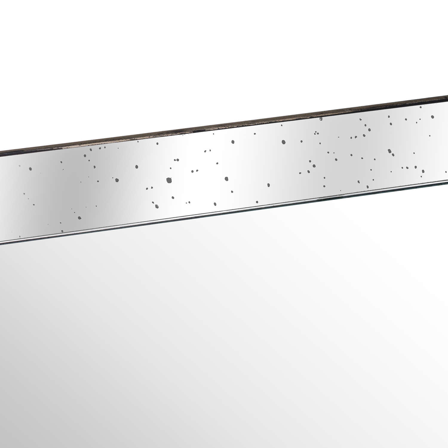 hill interiors Astor Distressed Large Mirrored Tray With Wooden Detailing