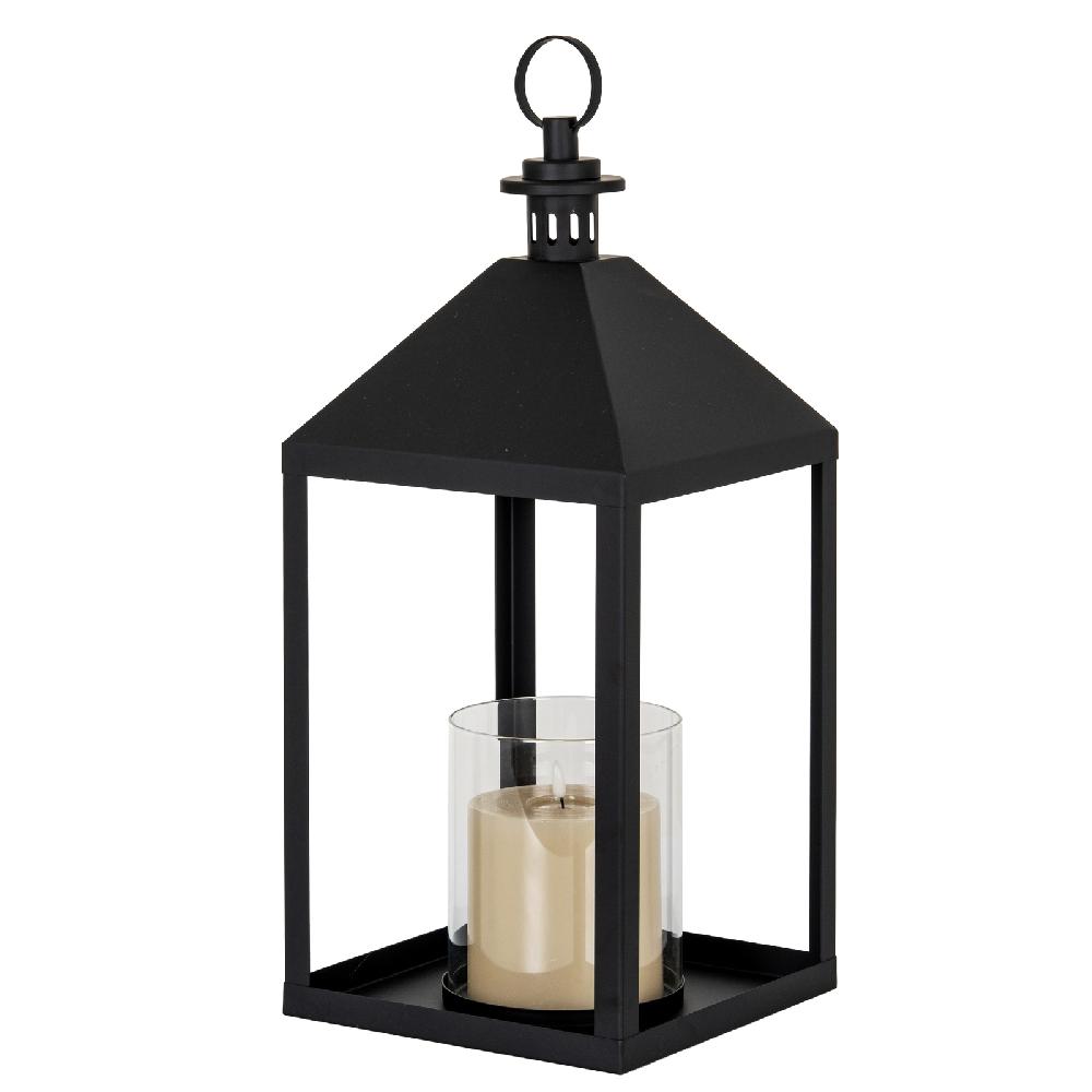 hill interiors Astra Large Lantern With Glass Candle Holder