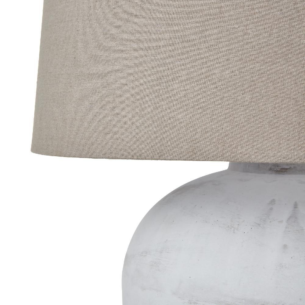 Hill Interiors Athena Aged Stone Tall Table Lamp With Linen Shade