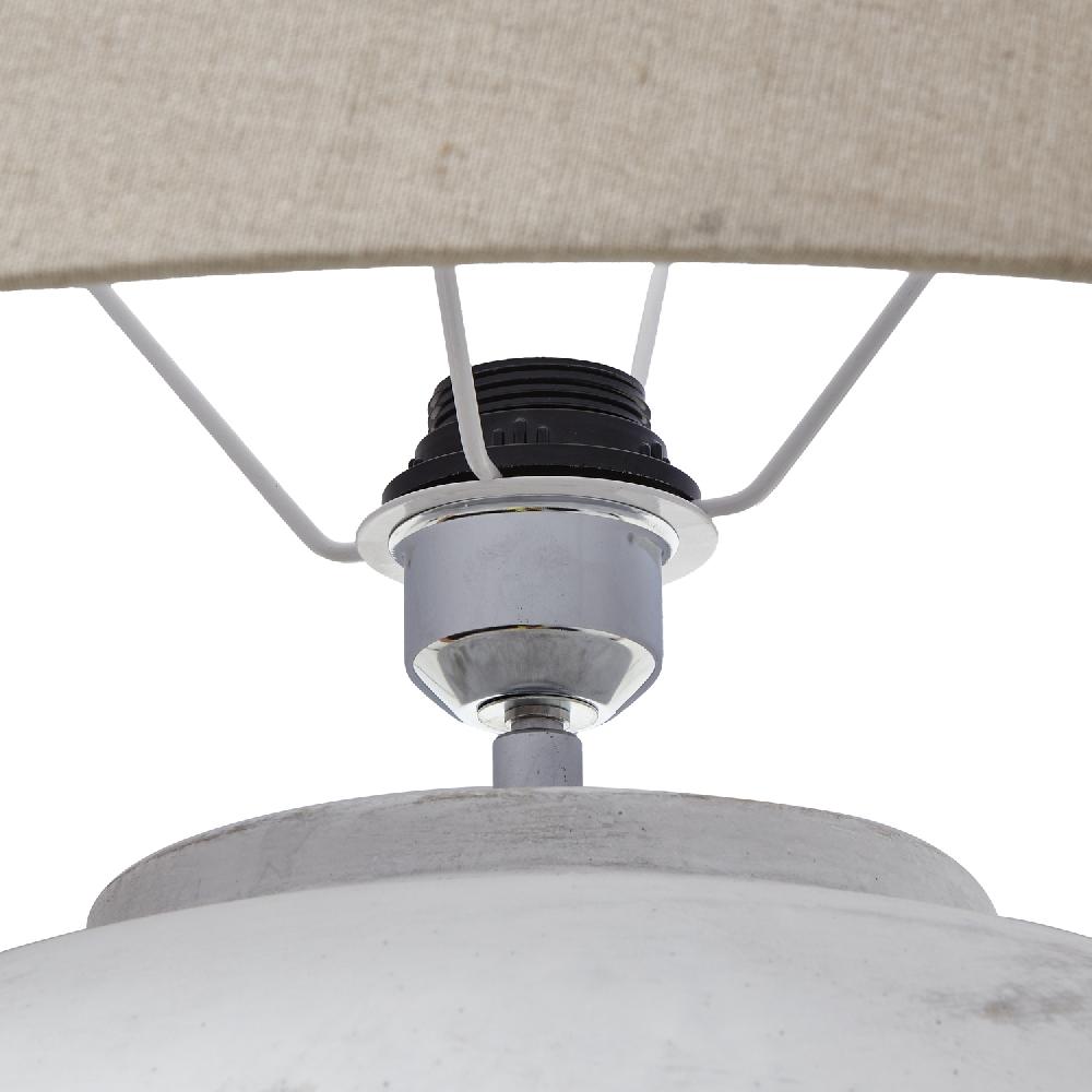 Hill Interiors Athena Aged Stone Tall Table Lamp With Linen Shade