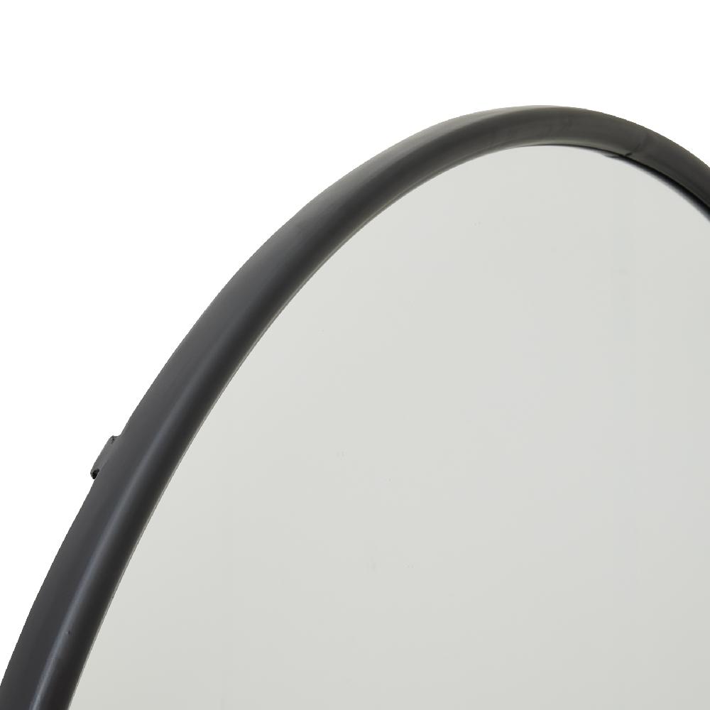 hill interiors Black Large Circular Metal Wall Mirror