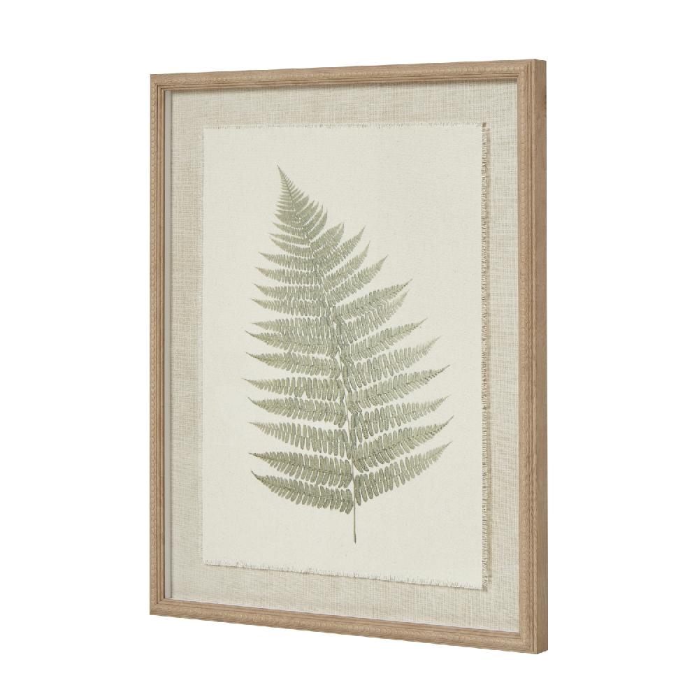hill interiors Bracken Art On Texture-Torn Paper With Beaded Frame