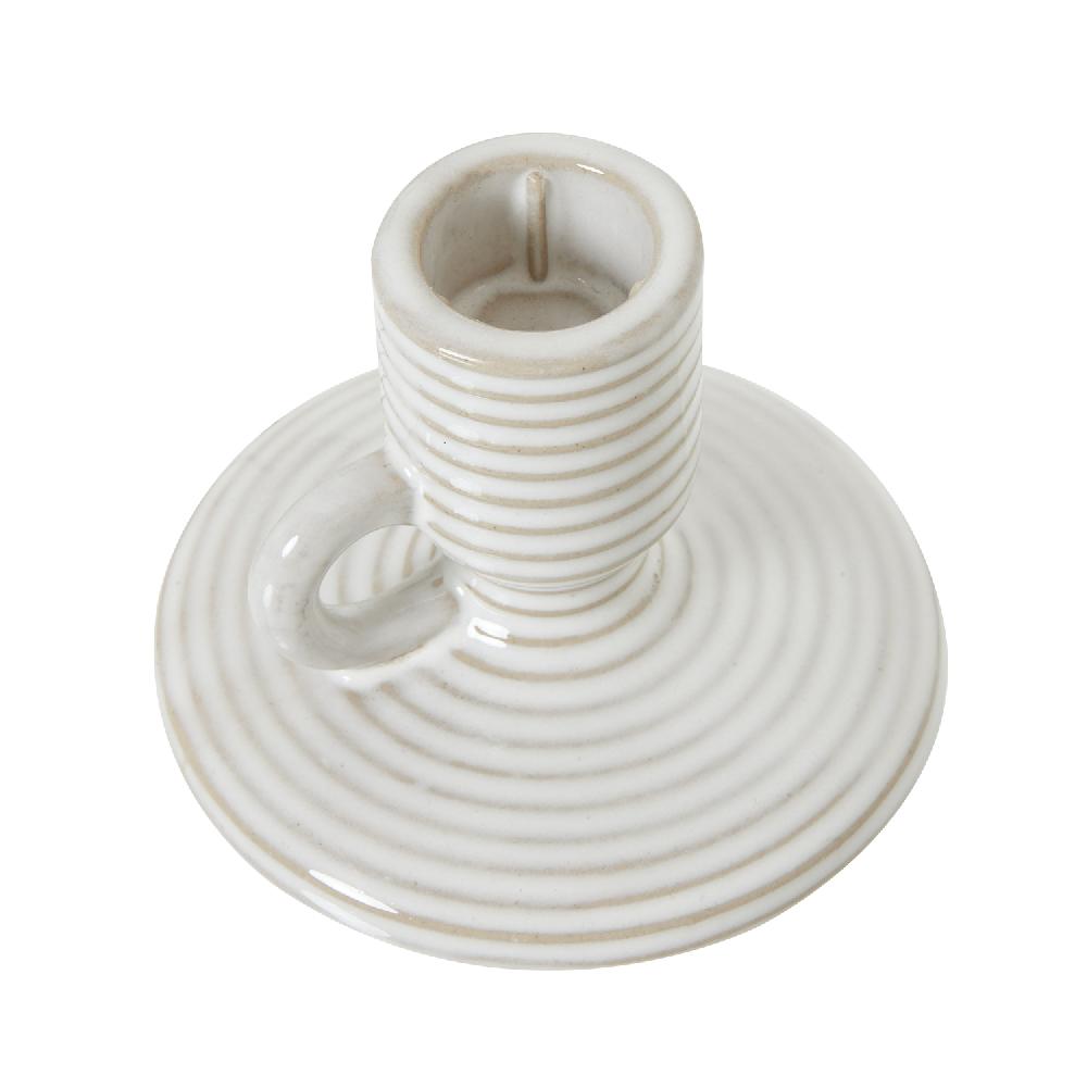 hill interiors Ceramic Taper Candle Holder With Handle