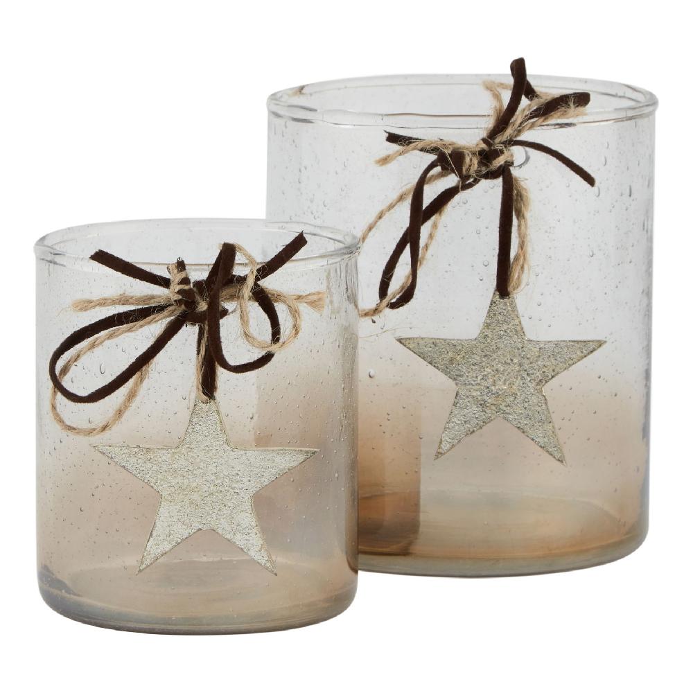 Hill Interiors Coffee Ombre Collection Large Candle Holder Votive With Star