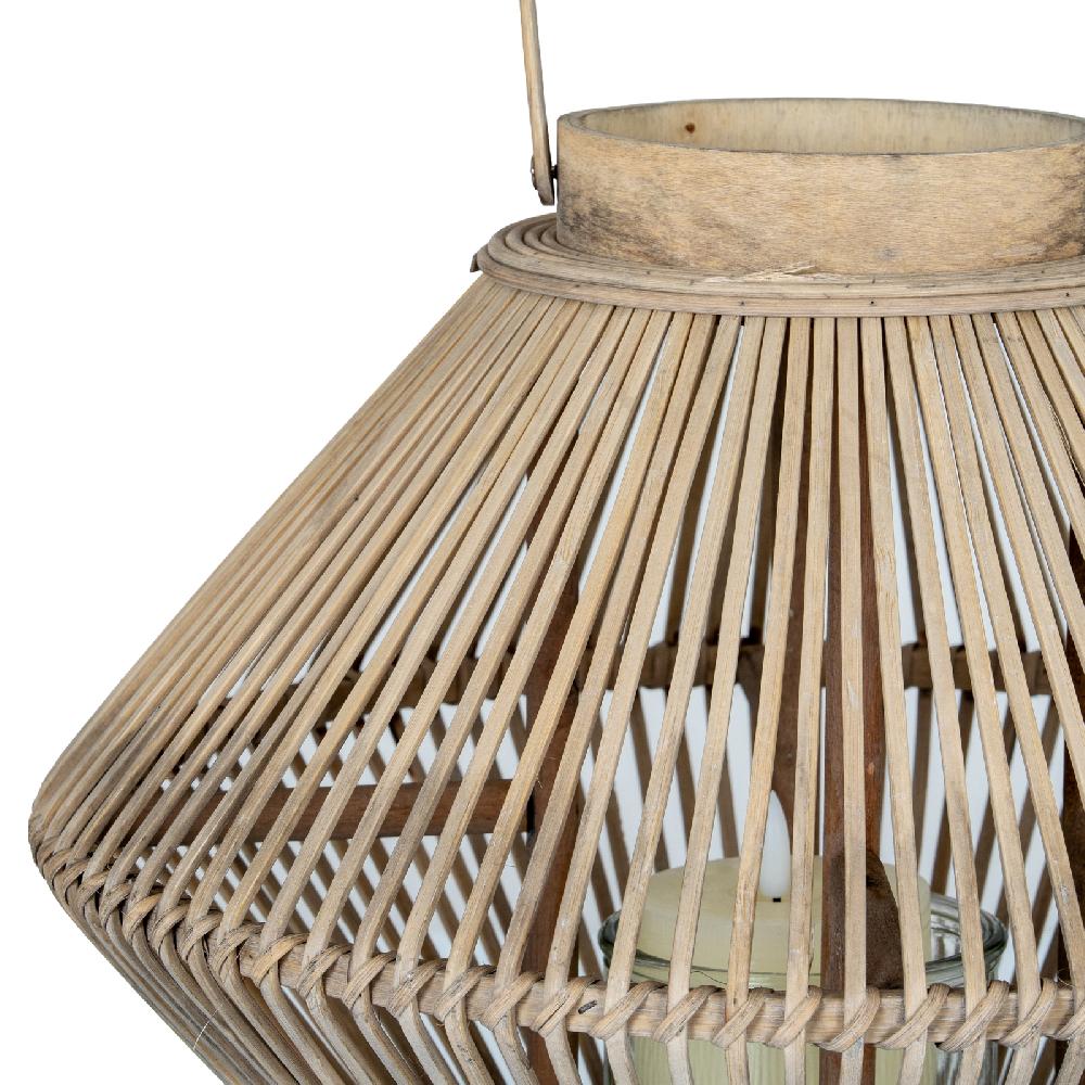 Hill Interiors Cone Wicker Lantern With Glass Holder
