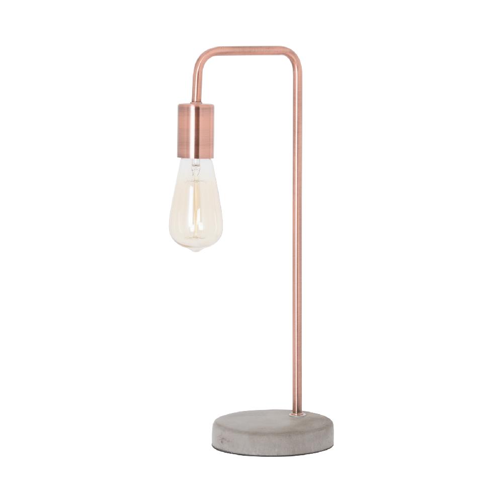 hill interiors Copper Industrial Lamp With Stone Base