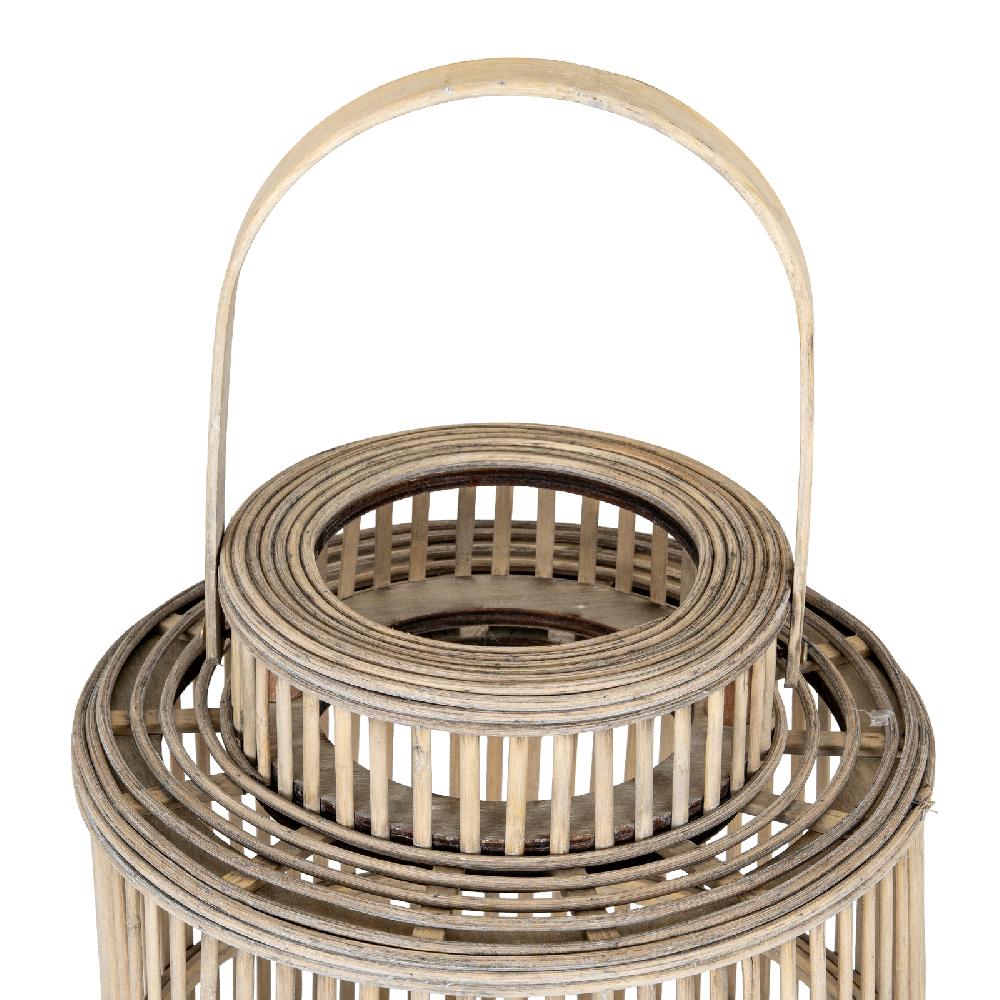 Hill Interiors Cylinder Wicker Lantern With Glass Holder