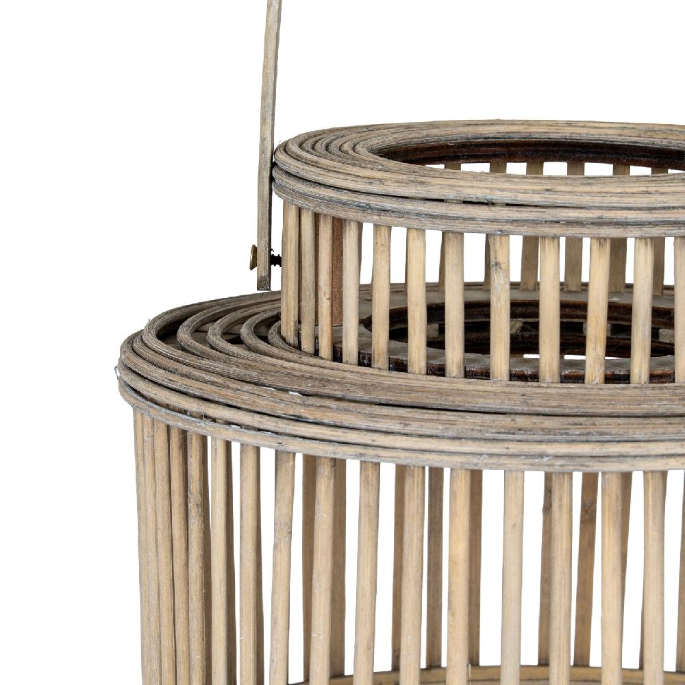 Hill Interiors Cylinder Wicker Lantern With Glass Holder