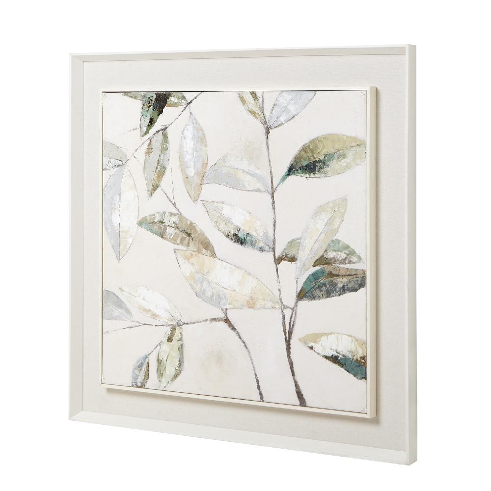 hill interiors Dolce Dapple Leaf Framed Painting On Canvas