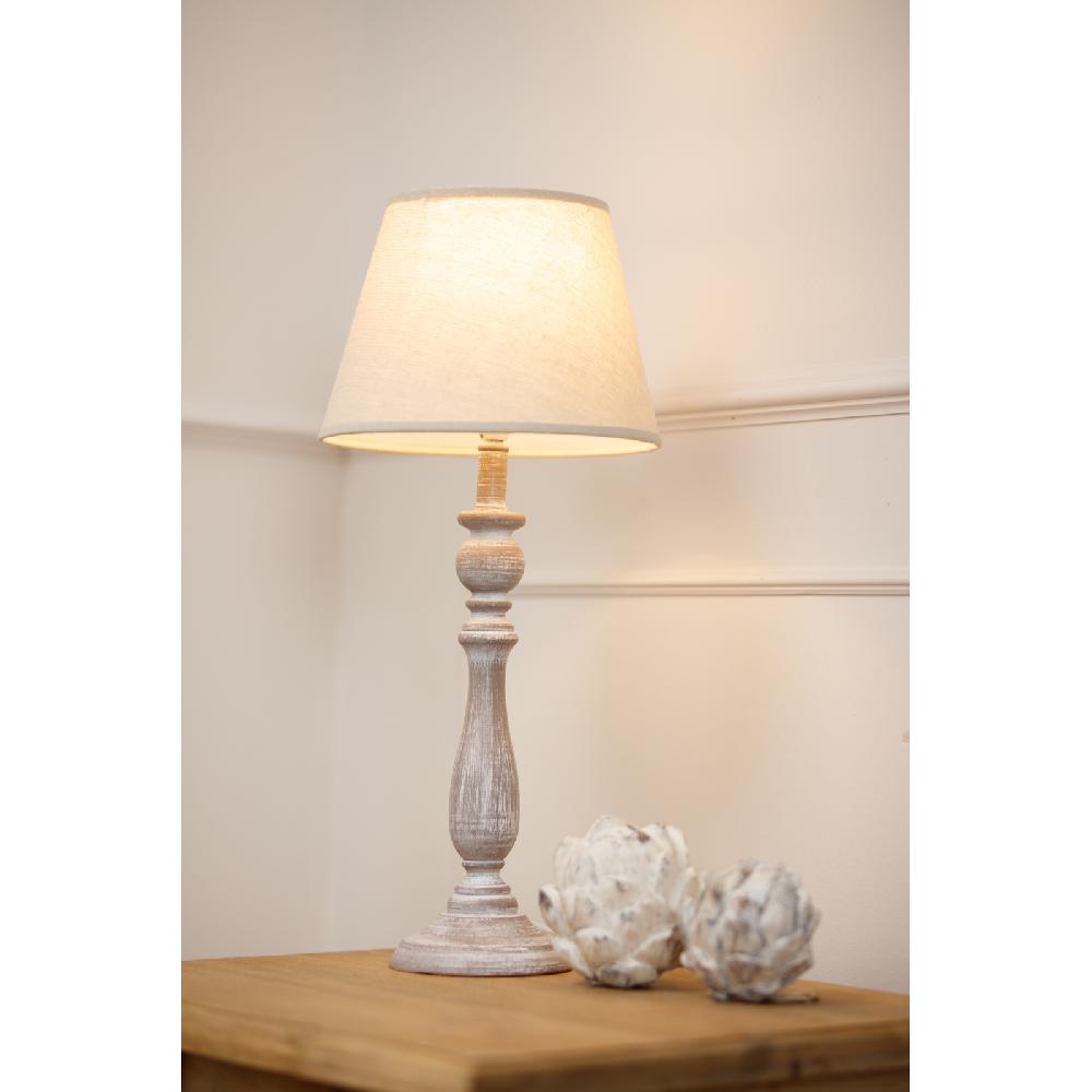 Hill Interiors Dunum Column Table Lamp With Linen Shade