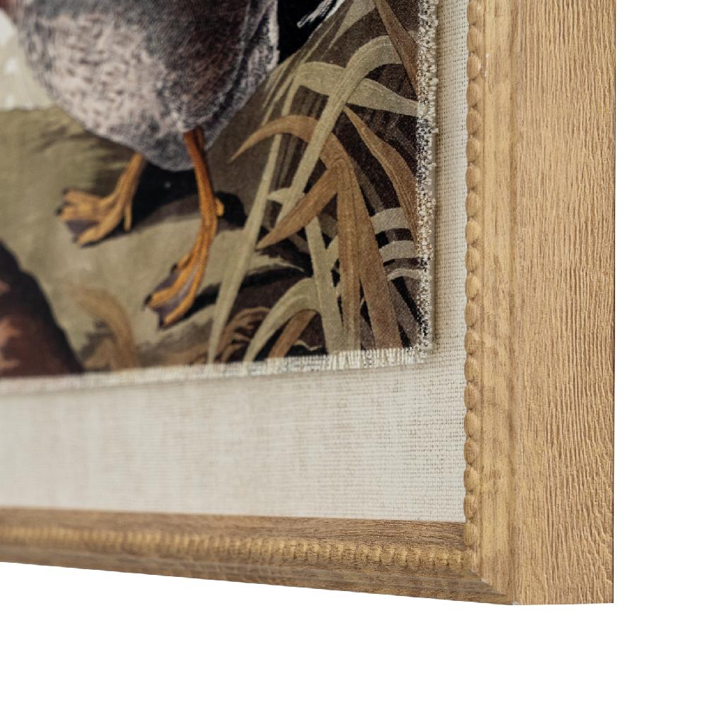 Hill Interiors Flora & Fauna Collection Duck On Linen In Beaded Frame